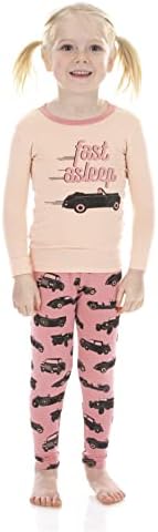 KicKee Pantolon Grafik Tee Uzun Kollu Pijama Seti, Bebek Çocuk Süper Yumuşak Gömme Pijama