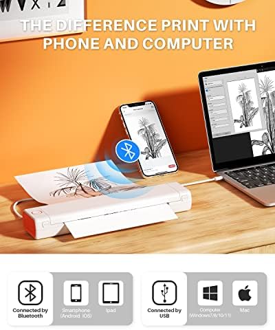 Phomemo M08F-Letter Bluetooth Taşınabilir Yazıcı, D520BT Bluetooth Nakliye Etiketi Yazıcı, Android ve ıOS Telefon ve Dizüstü Bilgisayar