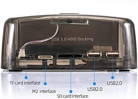 SLNFXC USB 3.0 Hepsi 1 HDD Yerleştirme İstasyonu Okuyucu Yuvası IDE / SATA Çift Çok Fonksiyonlu Sabit Disk Muhafaza Yerleştirme İstasyonu
