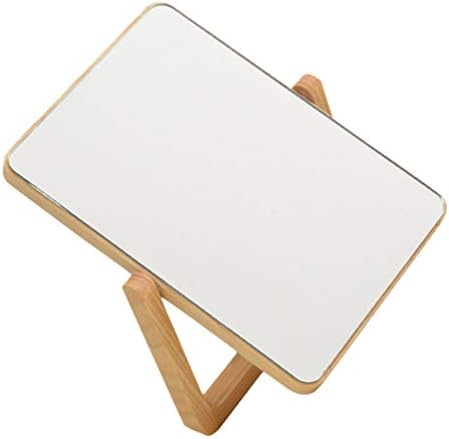 DOITOOL Taşınabilir Ayna Masası makyaj masası aynası Masa Üstü Ayakta makyaj masası aynası Ahşap Çerçeveli Kozmetik Ayna ve Tezgah