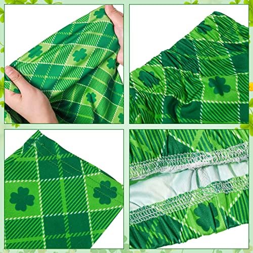 3 Pairs Aziz patrick Günü Streç Kız Tayt İrlandalı Yonca Shamrocks Yeşil Rahat Yonca Çocuk Tayt Atletik Pantolon
