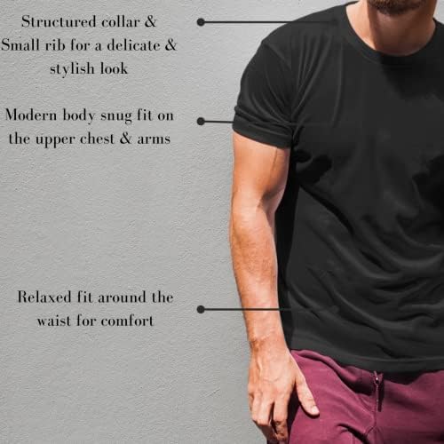 TESORİ COLLEZİONİ erkek Temel Boş Pamuk Modern Gömme Tee-Yumuşak Crewneck Katı kısa kollu tişört
