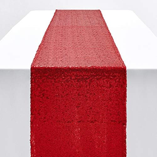 12x72 inç Bordo Kırmızı Pullu Masa Koşucu, Glitter Masa Koşucu Doğum Günü Partisi Malzemeleri Süslemeleri Düğün Bekarlığa Veda Tatil