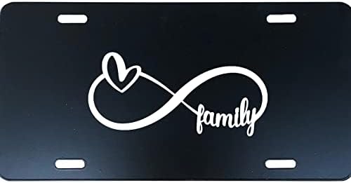 ZzUSoo Infinity Sonsuza Aşk Aile Kalp Paslanmaz Çelik Plaka Kapak Araba Etiketi için Kadınlar/Erkekler, 12X6 İnç (4 Delik ve Vidalar)