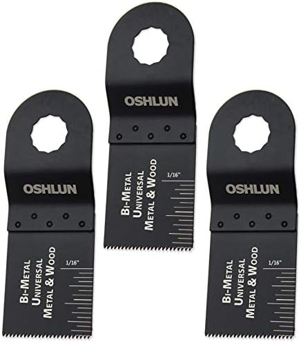 Oshlun MMR-0103 1-1/3-İnç Evrensel Bi - Metal Salınan Aracı Bıçak Rockwell veya Worx SoniCrafter Hex, 3-Pack
