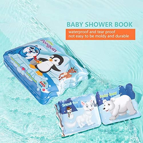 Bebek Banyo plastik Kitap gözyaşı geçirmez Bebek Duş Oyuncak Erken Eğitim Oyuncaklar banyo Zamanı için (Küçük Penguen)