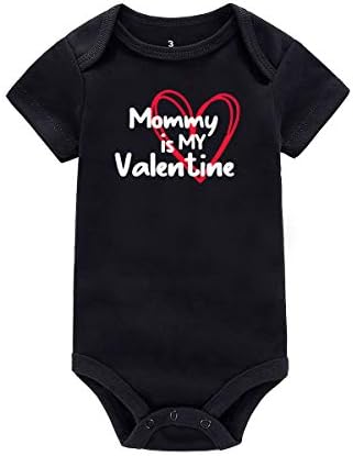 AMMENGBEI Anne Benim Sevgililer Yenidoğan Bebek Bebek Kısa Kollu Bodysuit sevgililer Günü Kıyafet