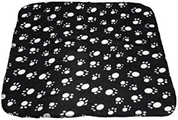 VORCOOL Sevimli 6070 CM Pet Köpek Kedi Battaniye Mat Yatak Pençe Baskılar ile (Siyah) Sıcak Battaniye