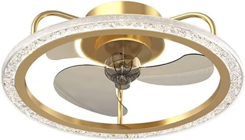 Işık ve uzaktan Kumandalı ISSPTYB Altın Tavan Vantilatörü, LED 3 Modlu aydınlatma ve Parlaklık Ayarlanabilir, 23 inç Gömme Montajlı