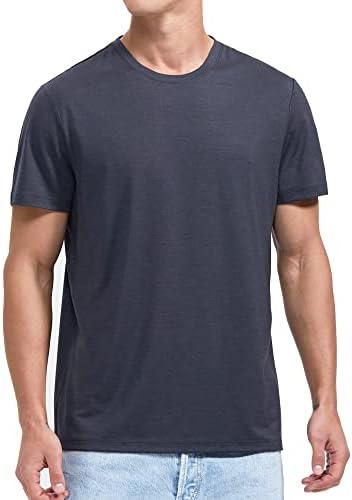 Yünlü Merinos Yünü Coolmax Karışımı T Shirt-erkek Dayanıklı Kısa Kollu Yün Taban Katmanı-150 Hafif