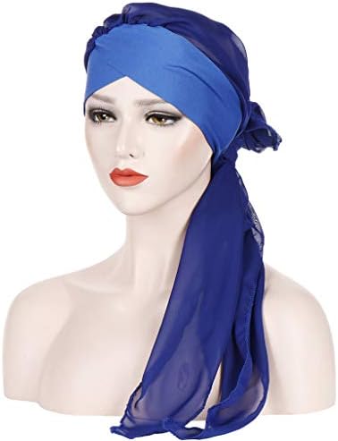 Türban Şapkalar Kadınlar İnce Vintage Başkanı Sarar Düz Renk Yaz Saç Kapakları Müslüman Etnik Türban Kasketleri Kadınlar için