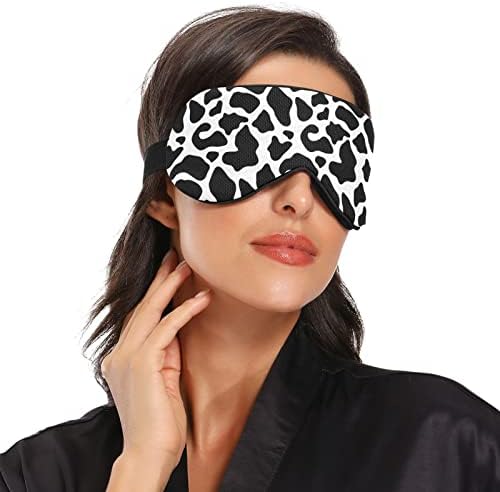 Unisex Uyku Göz Maskesi İnek-nokta-Cilt-Baskı Gece Uyku Maskesi Rahat Göz Uyku Gölge Kapak