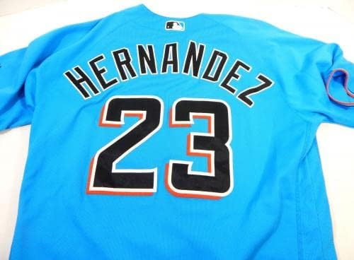 Miami Marlins Hernandez 23 Oyun Kullanılmış Mavi Forma 46 DP22256 - Oyun Kullanılmış MLB Formaları