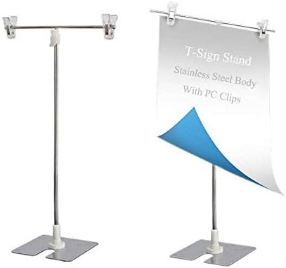 T-İşareti Ayarlanabilir Poster Standı Küçük Boyutlu Masaüstü Paslanmaz Çelik Reklam Dack Ekran Afiş Standı Tutucu Mağaza Sayacı Ekran