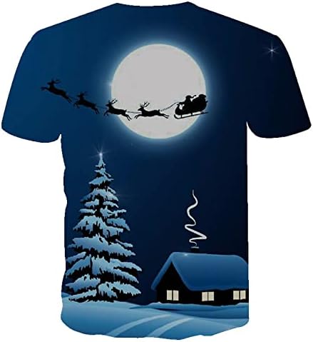 Erkekler için kısa Kollu Noel Gömlek, 3D baskılı tişört, Noel Giyim, Rahat Yuvarlak Boyun Tee, Rahat Serin Üstleri
