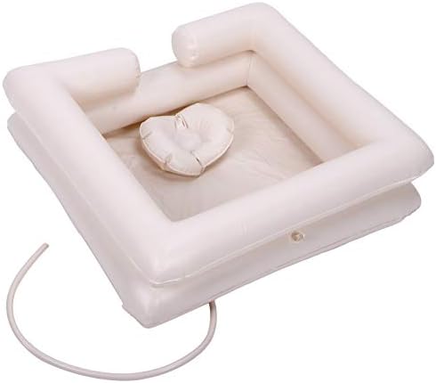 Yerleşik Yastık ile AUNMAS PVC Taşınabilir Şişme Şampuan Havzası, Evde ve Yatakta Saç Yıkamak ve Kesmek için Mobil Salon Durulama Havzası