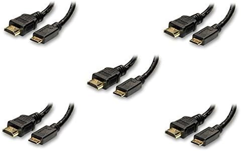 eDragon 5 Paket Mini HDMI Kablosu HDMI Erkek Mini HDMI Erkek (Tip C) 15 Feet
