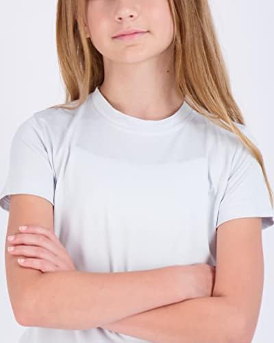 4 Paket: Kızlar Kısa Kollu Kuru Fit Ekip Boyun Aktif Atletik Performans T-Shirt