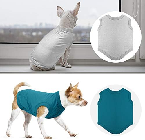 8 Adet Köpek Gömlek Pet Köpek Boş Giysiler Yaz Yumuşak Köpek T-Shirt Nefes Köpek Düz Gömlek Pamuk Köpek Giysileri Kıyafet Çoğu Köpekler