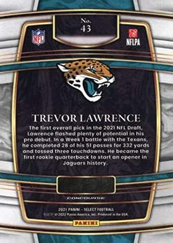 2021 Panini Seç 43 Trevor Lawrence Yolcu Salonu Jacksonville Jaguarlar RC Çaylak NFL Futbol Ticaret Kartı