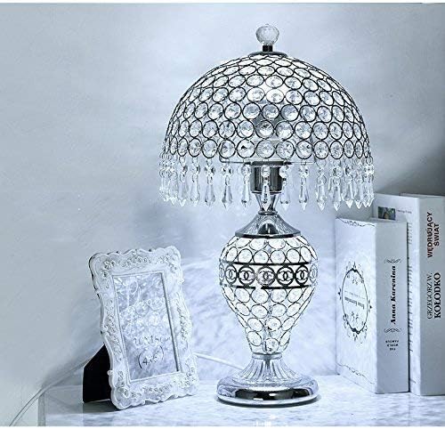 - Masa lambası Avrupa kristal dekoratif yatak odası başucu lambası oturma odası dekoratif Çift düğme anahtarı E27 + lamba boncuk /