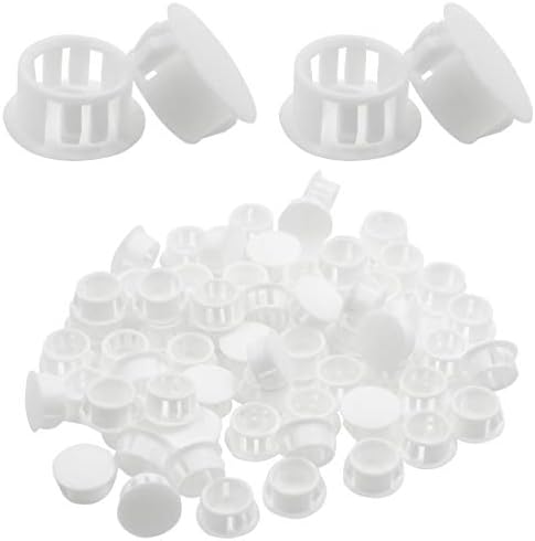 Qjaıune 60 Adet 16mm (5/8) plastik delik tıpaları, beyaz Gömme Tip Boru Uç Kapakları Geçmeli Kilitleme Plastik Uç Fişleri Mobilya Eskrim