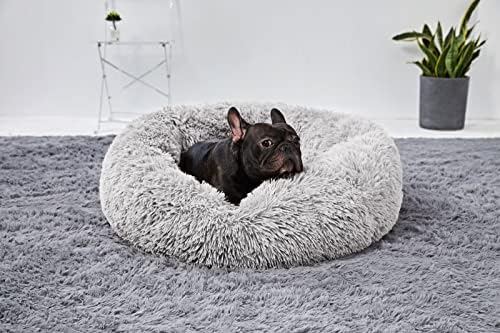 HACHİKİTTY Oval Sakinleştirici Çörek Köpek Yatağı, Çörek Kucaklayıcı Yuvarlak Köpek Yatağı Rahat Yumuşak Kucaklayıcı Köpek Yatağı,