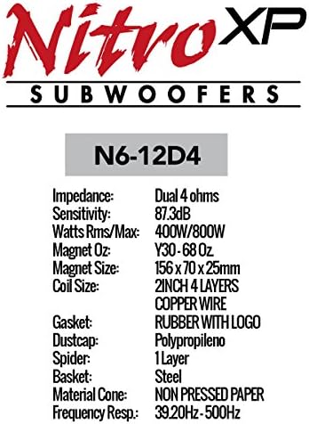Genius Ses N6 - 12D4 12 İnç Araba Subwoofer 400 Watt RMS - 800 Watt Max Yüksek Güç Pro Ses Alt Hoparlör Çelik Sepet Araba Ses Hoparlörü