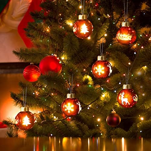 6 Adet LED dekoratif ışıklar Noel ağacı ışık topları Noel ağacı ışıkları Noel kabarcık ışıkları asılı noel süsleri açık top noel ışıkları