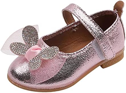 Toddler Çiçek Kız Ayakkabı Kaymaz Yumuşak Mary Jane Ayakkabı Slip-on Bale ?lats Ayakkabı Parti okul ayakkabısı (Pembe, 3.5-4 Yıl)