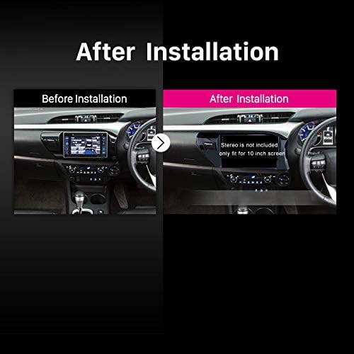 10.1 inç Araba Radyo Fasya Çerçeve Toyota Hilux -2018 için RHD DVD GPS Navi Player Paneli Dash Kiti Kurulum Stereo Çerçeve Trim