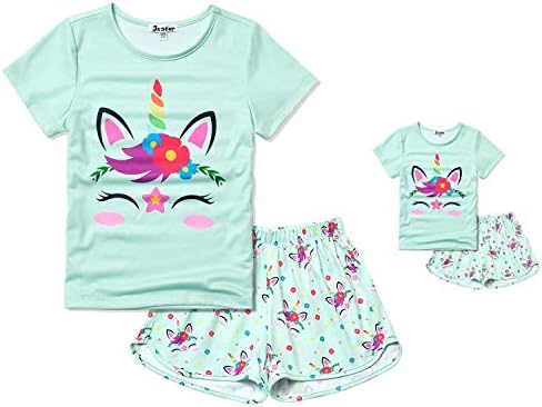 Eşleşen Bebekler ve Kızlar Pijama Unicorn Pjs Seti Çocuklar Amerika Kız Bebek Giysileri …