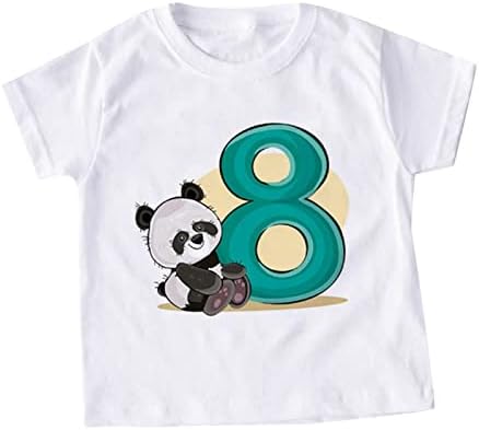 Erkek 3 Yürümeye Başlayan Erkek Kız Yaz Kısa Kollu Panda Karikatür Baskılar T Shirt Üstleri Dış Giyim Sevimli Kol Paketi