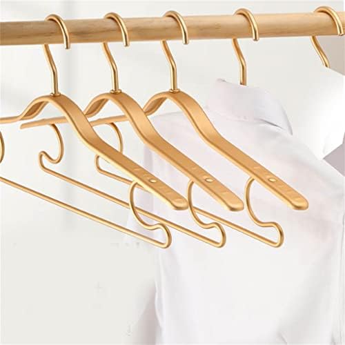 FSYSM 5 adet Metal Giyim Askı Alüminyum Alaşım Kalınlaşmak Kış Ceket Asılı Raf Space Saver Depolama Elbise Askıları (Renk: Gül Altın)