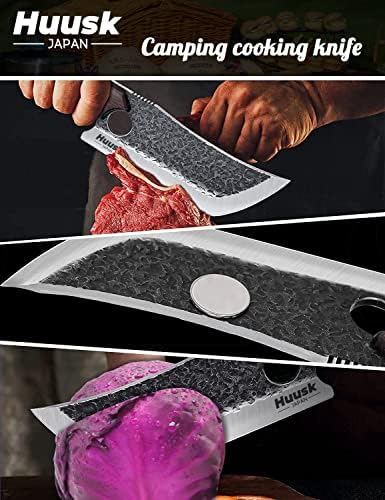 Huusk Dövme Et Cleaver Bıçak Kılıf Paketi ile AUS 8 Paslanmaz Çelik Japon şef bıçağı