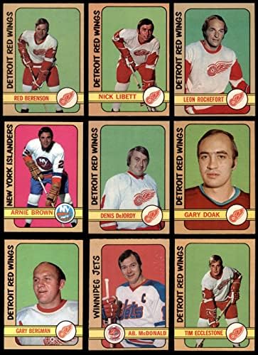 1972-73 O-Pee-Chee Detroit Red Wings Takım Setine Yakın Detroit Red Wings (Set) ESKİ / MT + Kırmızı Kanatlar
