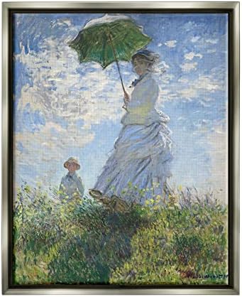 Bir Şemsiye ile Stupell Industries Kadın Klasik Claude Monet Boyama Yüzen Çerçeveli Duvar Sanatı, one1000paintings Tarafından Tasarım