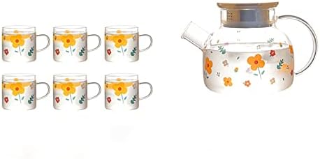 Buzlu çay Sürahi cam su sürahi seti ile Fincan ev meyve cezve büyük kapasiteli su ısıtıcısı çaydanlık suyu çay buzlu su İçecek Sürahi