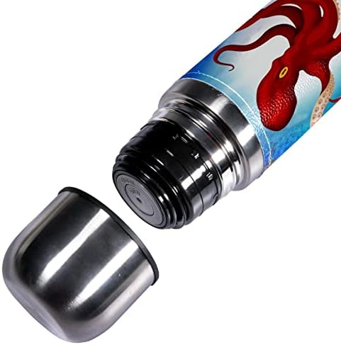 sdfsdfsd 17 oz Vakum Yalıtımlı Paslanmaz Çelik Su Şişesi Spor Kahve Seyahat Kupa Şişesi Hakiki Deri Sarılmış BPA Ücretsiz, kırmızı