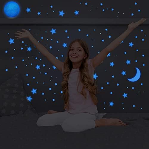 GWHOLE 1085 Adet Glow Karanlık Yıldız Çıkartmalar Tavan Duvar Çıkartmaları Ay Çıkartmaları Çocuk Kreş Yatak Odası Ev Dekorasyonu çocuklar