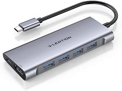 4K HDMI Çıkışlı LENTİON USB C Hub (4K@60Hz), 4 USB 3.0, C Tipi Şarj Dongle Uyumlu 2023- MacBook Pro, Yeni Mac Air, Buharlı Güverte,
