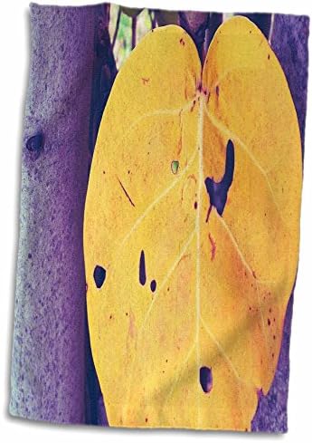 Delikli Havlu Gözlü Mor Ağaçlı Sarı Yaprağın 3 Damla Baskısı (twl-221025-1)
