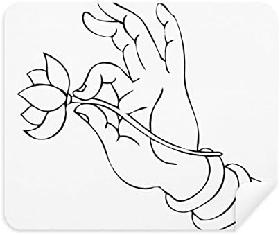 Kültür El Lotus Çizgi Çizim Desen Temizlik Bezi Ekran Temizleyici 2 adet süet kumaş