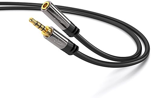 Kırılmaya Dayanıklı Metal Fişli Kulaklık Uzatma Kablosu / Uzatma Kablosu-10ft (Oyun Kulaklığı veya Mikrofonlu Kulaklıklar, TRRS, 4