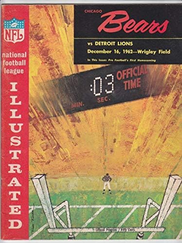 Chicago Ayıları ve Detroit Aslanları Aralık. 16 Aralık 1962 NFL Oyun Programı-NFL Programları