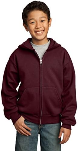Port & Company Gençlik Tam Fermuarlı Kapüşonlu Sweatshirt