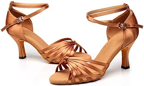 Pierides kadın Peep Toe Sandalet Latin Salsa Tango Uygulama Balo Salonu Dans Ayakkabıları ile 2.75 Topuk