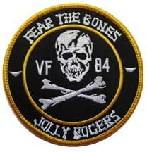 VF-84 Jolly Rogers Korku Kemikleri Nakış Yama Askeri Taktik Moral Yama Rozetleri Amblemi Aplike Kanca Yamalar Giysi Sırt Çantası Aksesuarları
