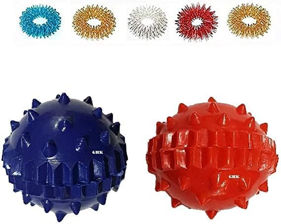 HPS Accupressure Sujok Topu Enerji Plastik (2 adet) Sujok Yüzük (5 adet) Çok Renkli