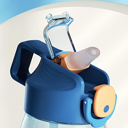 MİİNİİMO Çocuklar Su Şişesi 2 Paket Tritan Plastik BPA ıçermeyen silikon emzik/saman/Sızdırmaz Kilitleme Kapaklı/Taşıma Döngüsü/Kolay
